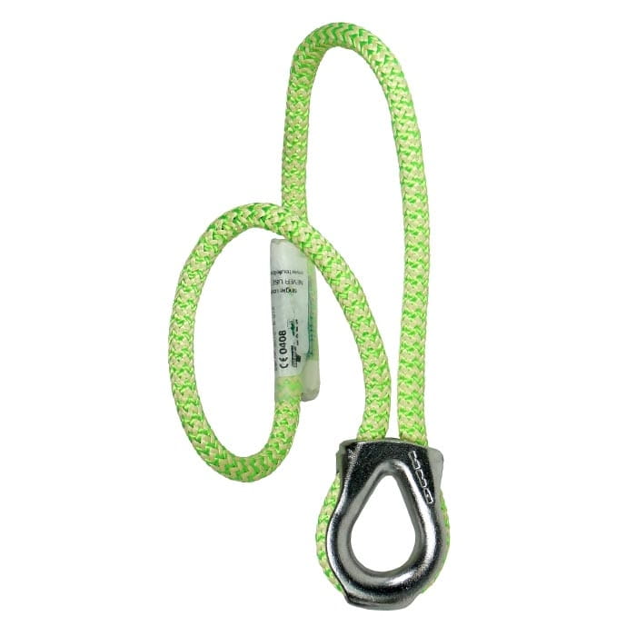 Ocean Dyneema Loop T, nœud vert en matériau tressé avec œillet métallique, allongé et légèrement incurvé