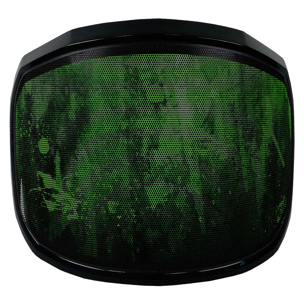 Visière PROTOS® Edition Spéciale vert-noir visière avec motif hexagonal en nid d’abeille et cadre noir, vue de face