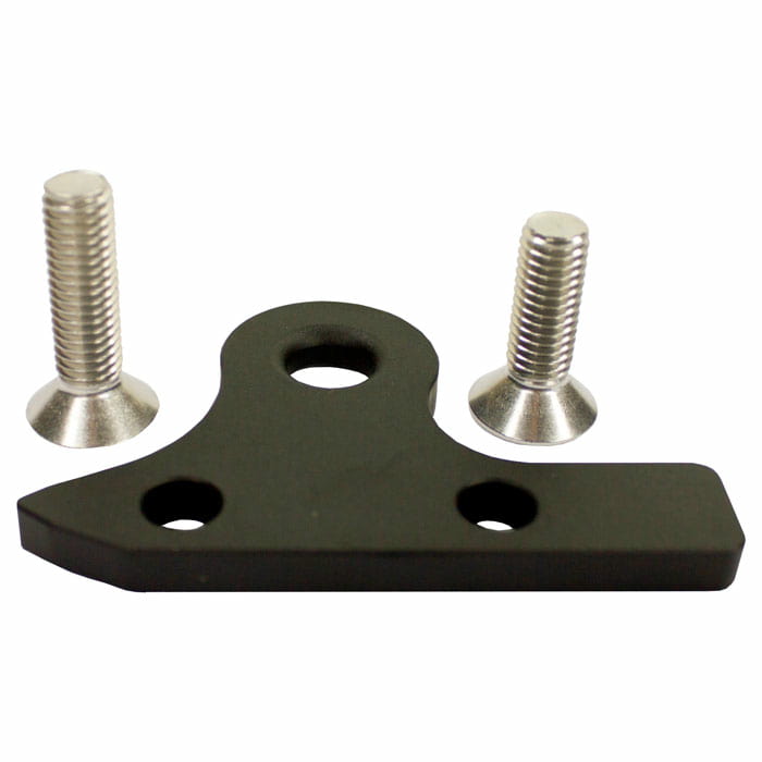 SpikeSender Spacer Deluxe avec deux vis argentées et pièce en métal noir avec trois trous