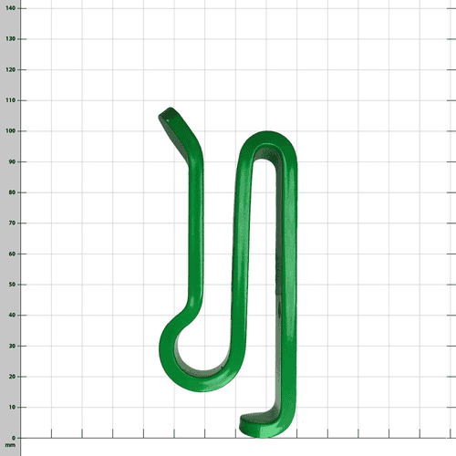 BuckCarrier en plastique vert, vue de dessus avec design incurvé