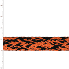 Corde tressée Imori en orange et noir, gros plan de la texture et des motifs