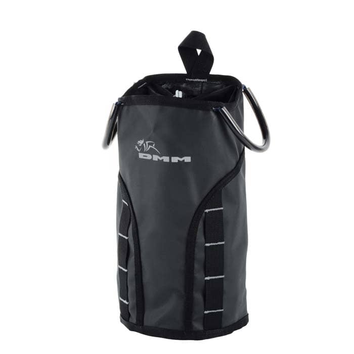 DMM Tool Bag 6 sac à outils noir avec deux anneaux métalliques et sangle de transport, fabricant DMM