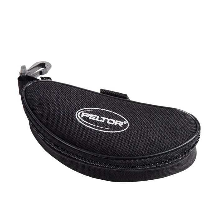 Étui à lunettes Peltor, noir, étui semi-circulaire avec fermeture éclair et mousqueton