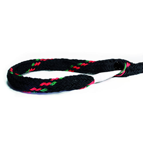 Corde tressée noire ArboLine 4T avec fils rouges et verts posés en boucle