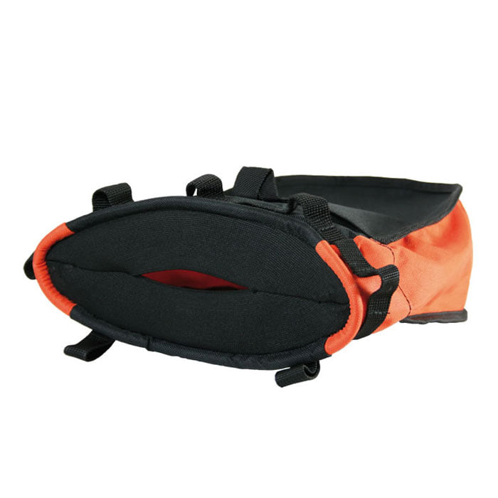 Bas du sac statique Rescue Rig en noir et orange avec plusieurs boucles