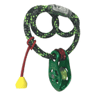 Sirius Loop Pinto S, pince verte avec corde noire et verte et extrémité de corde rouge avec capuchon jaune