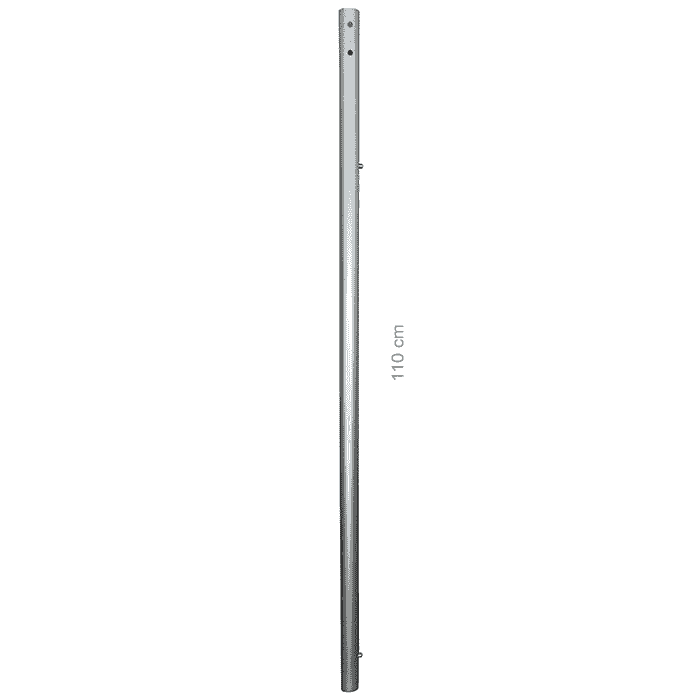 Longboy rod top, une longue tige en argent à plusieurs trous, de 110 cm de long