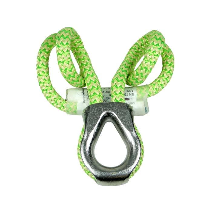 Ocean Dyneema Loop T, nœud vert en matériau tressé avec œillet en métal au milieu