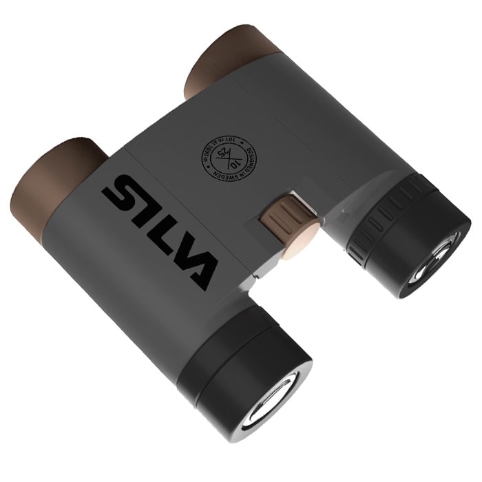Jumelles Silva Epic 10 en gris et noir avec oculaires marron et mise au point centrale