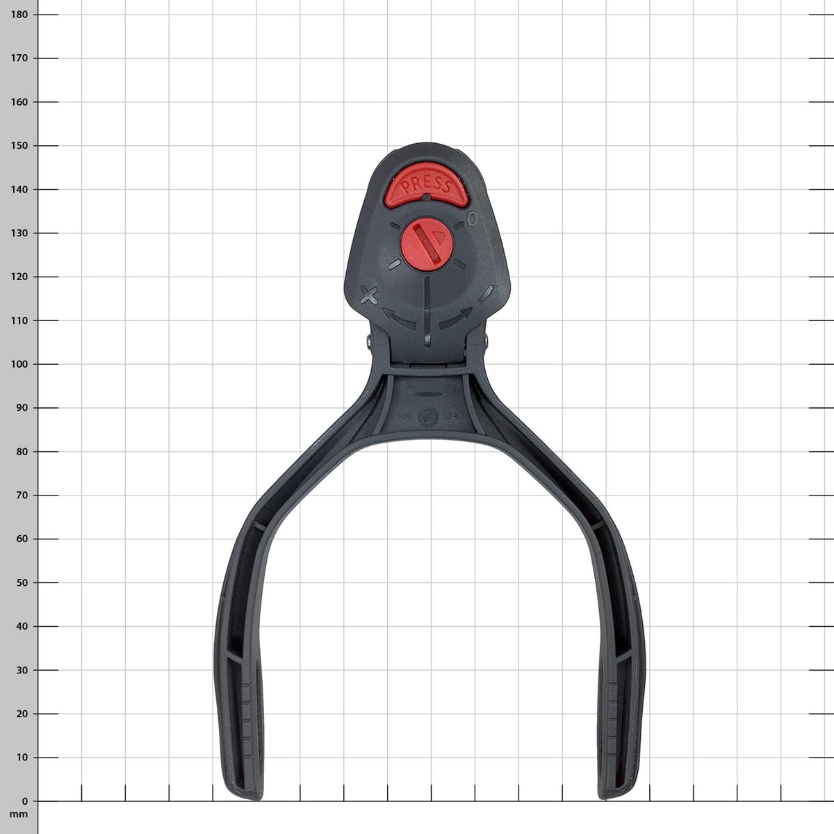 Bras de casque antibruit PROROS, construction en plastique noir avec bouton de réglage rouge en haut