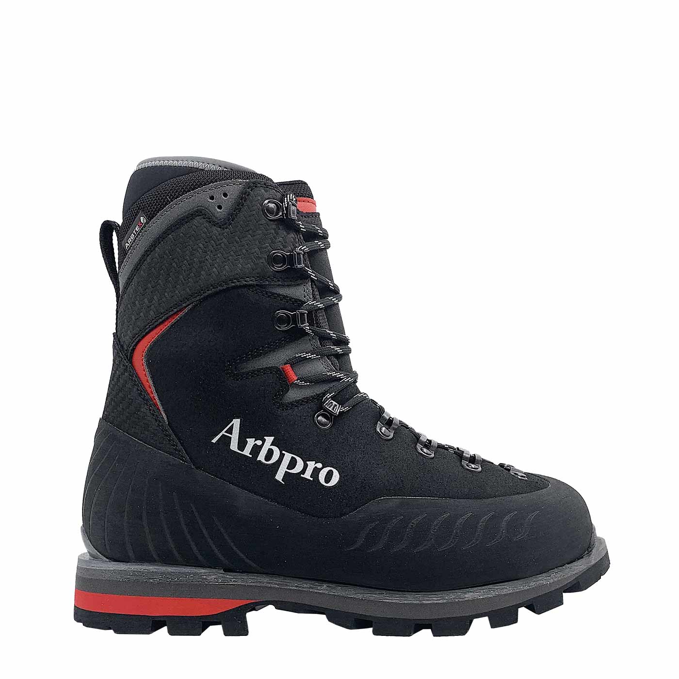 Orion Arbpro Chaussure de travail haute noire avec lacets, vue latérale gauche