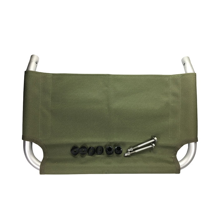 Support de chargement Beach Rolly avec tissu vert et cadre en métal, plus vis et pièces en plastique noir