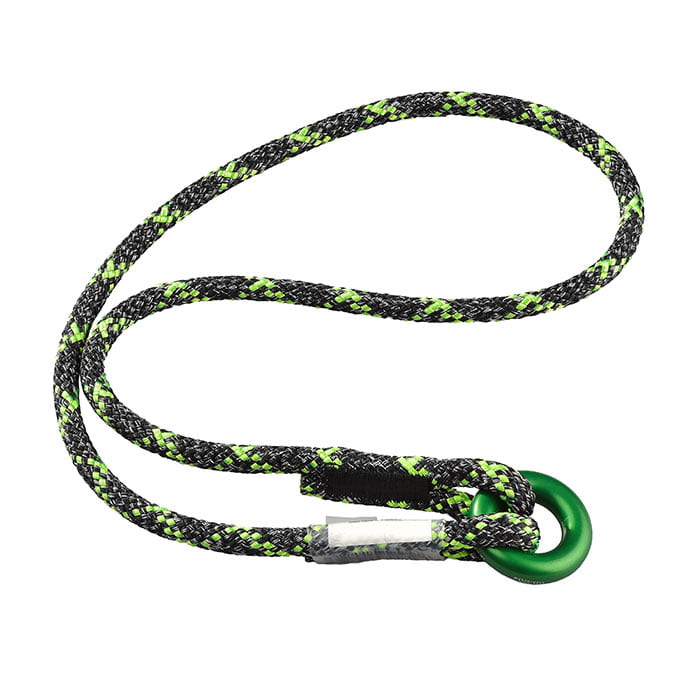 Bague SiriusLOOP, anneau en métal vert avec corde noir-vert