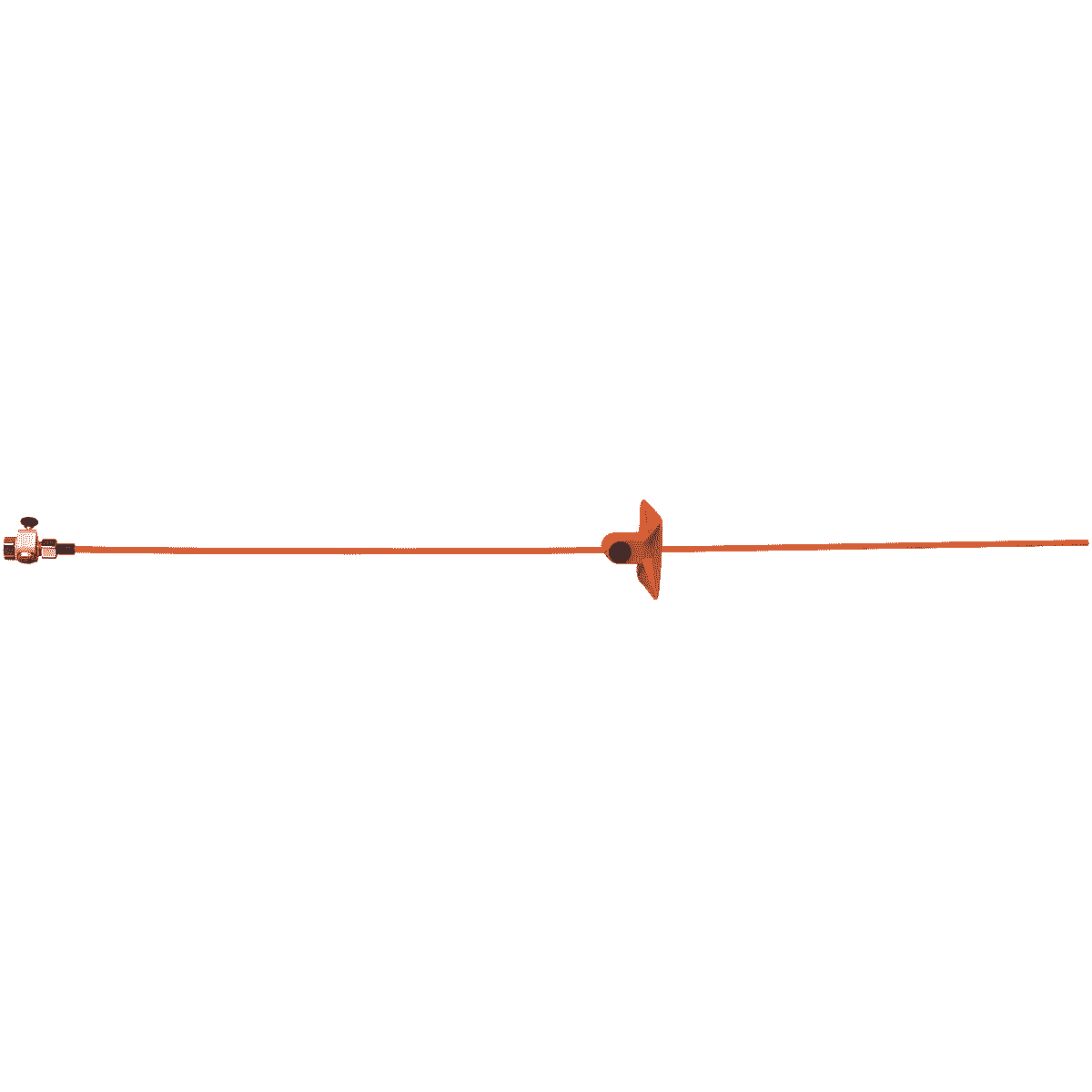 Kolibri Vario, outil à tige orange long et fin avec connexion métallique et bouton noir au milieu