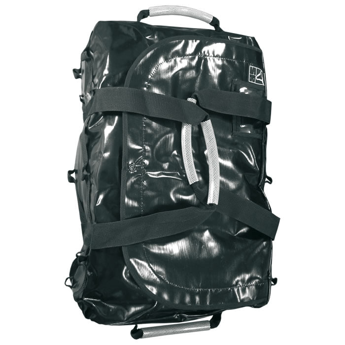 Sac multi-usage noir avec plusieurs bretelles noires et deux poignées blanches