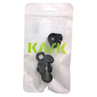 Kit de montage de visière Kask dans un emballage en plastique transparent refermable avec le logo Kask vert et plusieurs pièces en plastique noir visibles à l’intérieur.