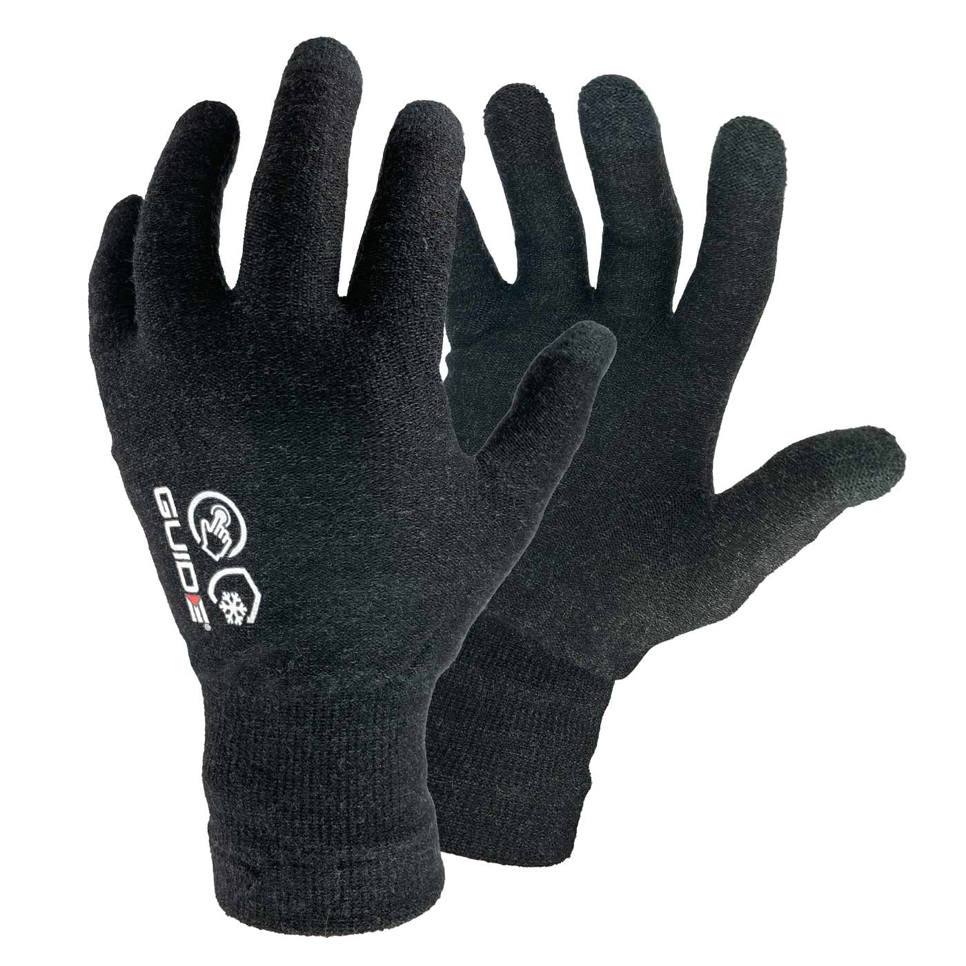 Gants Guide 5501 noirs avec logo et symboles Guide blancs sur le dos de la main