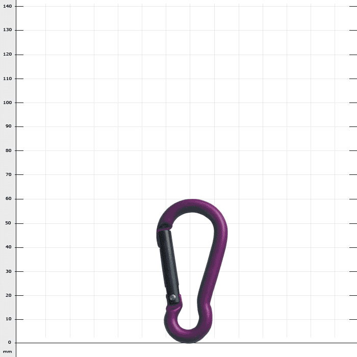 Clé 60, mousqueton violet avec mécanisme de verrouillage noir