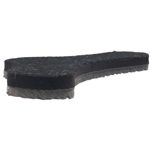 Coussinet de cou PROTOS® extra épais de couleur noire, vue de côté, montre l’épaisseur et la structure du matériau sur un fond blanc sans aucun autre objet