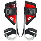 Distel Alu PLUS Click by Distel, paire d’étriers en aluminium avec plaques en plastique rouge, velcro noir et sangles à boucle