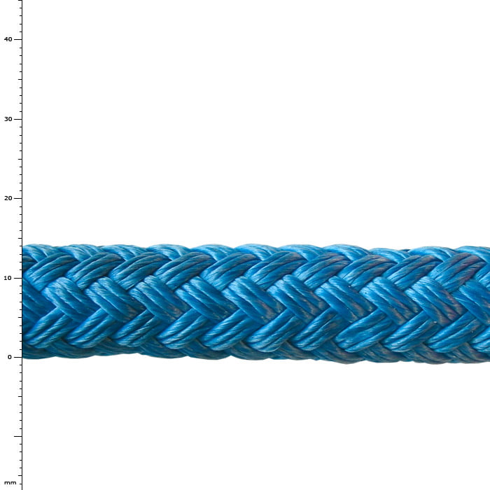 Bull Rope 14 Corde tressée bleue originale avec une structure dense et une surface brillante
