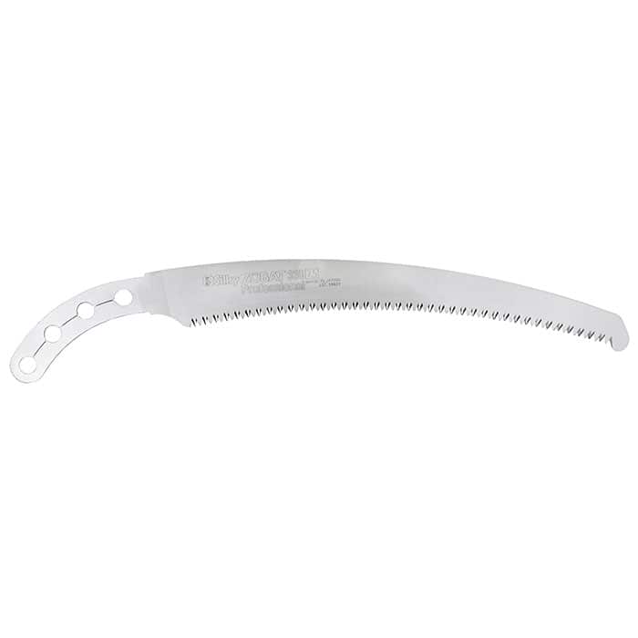 Lame de scie Zübat 330-7.5 en Silky, lame métallique incurvée avec dents de scie et plusieurs trous à l’extrémité du manche