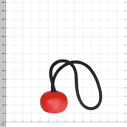 Cerisier à décaper 32, cerisier rond rouge avec ficelle noire
