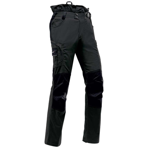 Pantalon StretchFlex® Cancool noir avec renforts noirs aux genoux et poches, fermetures éclair et boucles sont visibles
