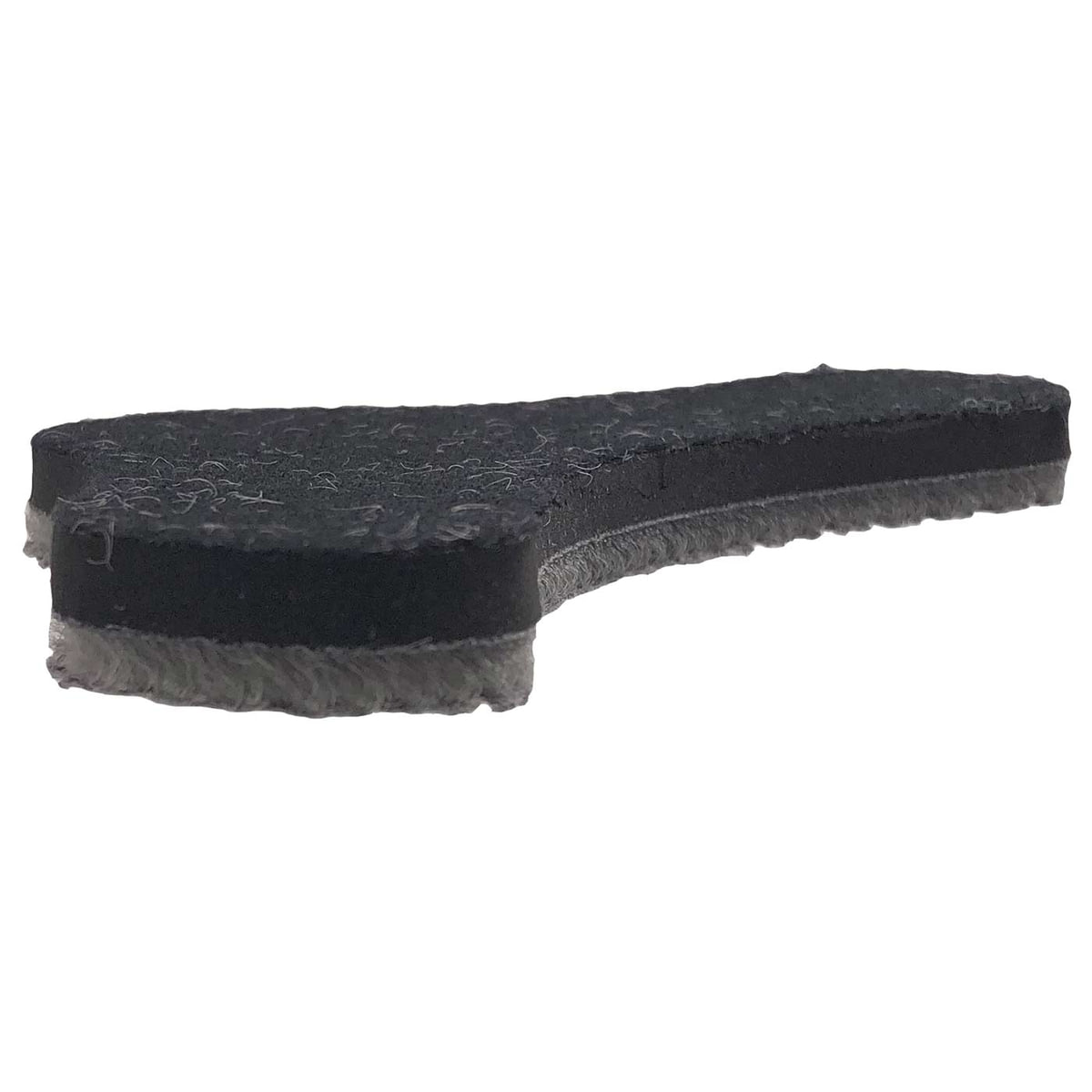 Coussinet de cou PROTOS® extra épais de couleur noire, vue de côté, montre l’épaisseur et la structure du matériau sur un fond blanc sans aucun autre objet