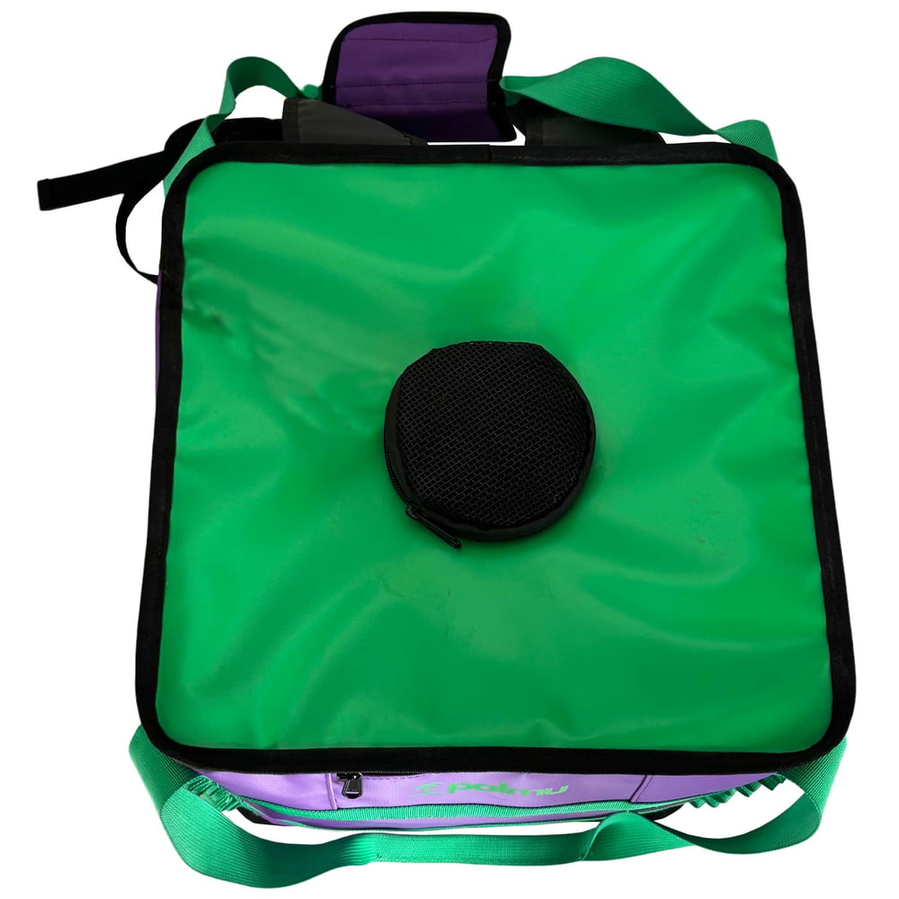 Palmu 32 Top Bag avec couvercle vert et compartiment rond en maille noire