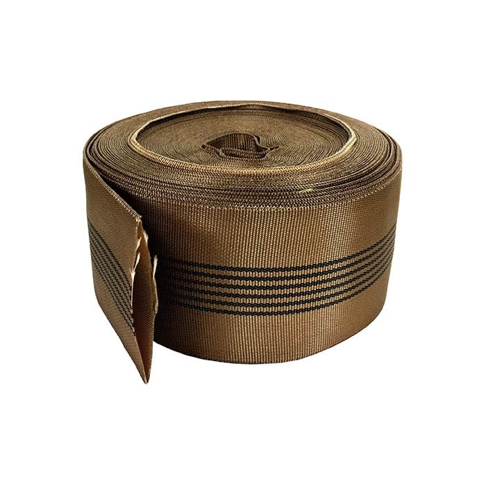 GEFA Tuyau en tissu 75, tuyau en tissu marron avec bandes noires, enroulé