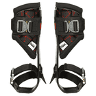 Distel Carbon 3.1 Click, paire de cretons en carbone noir avec lignes rouges, rembourrage noir et fermoirs en métal