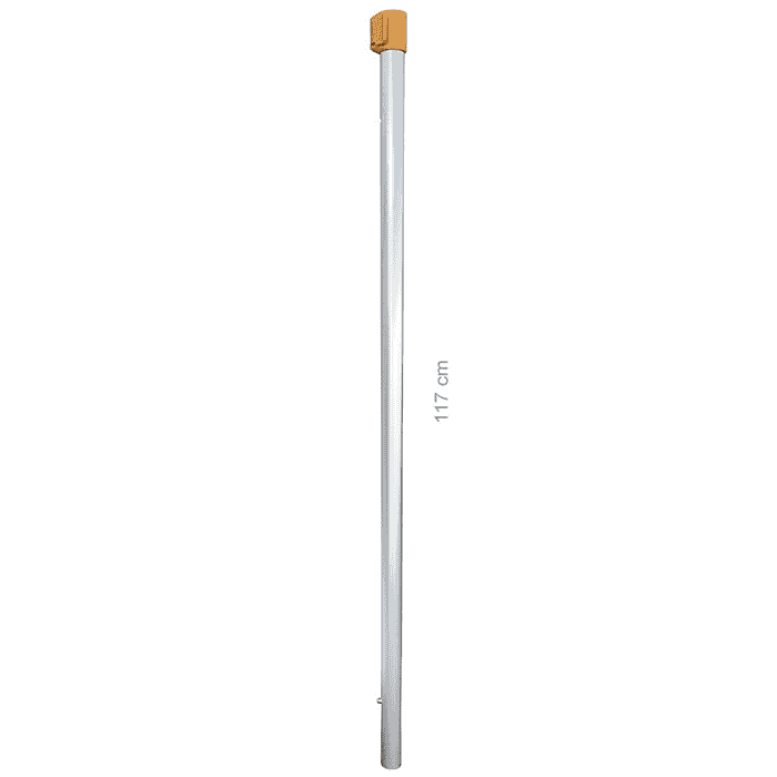 Tige Longboy au milieu, longue tige argentée à extrémité orange, 117 cm de long
