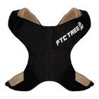 Bandoulière Nate de FTC TREE en noir avec empiècements en tissu beige et logo FTC TREE blanc