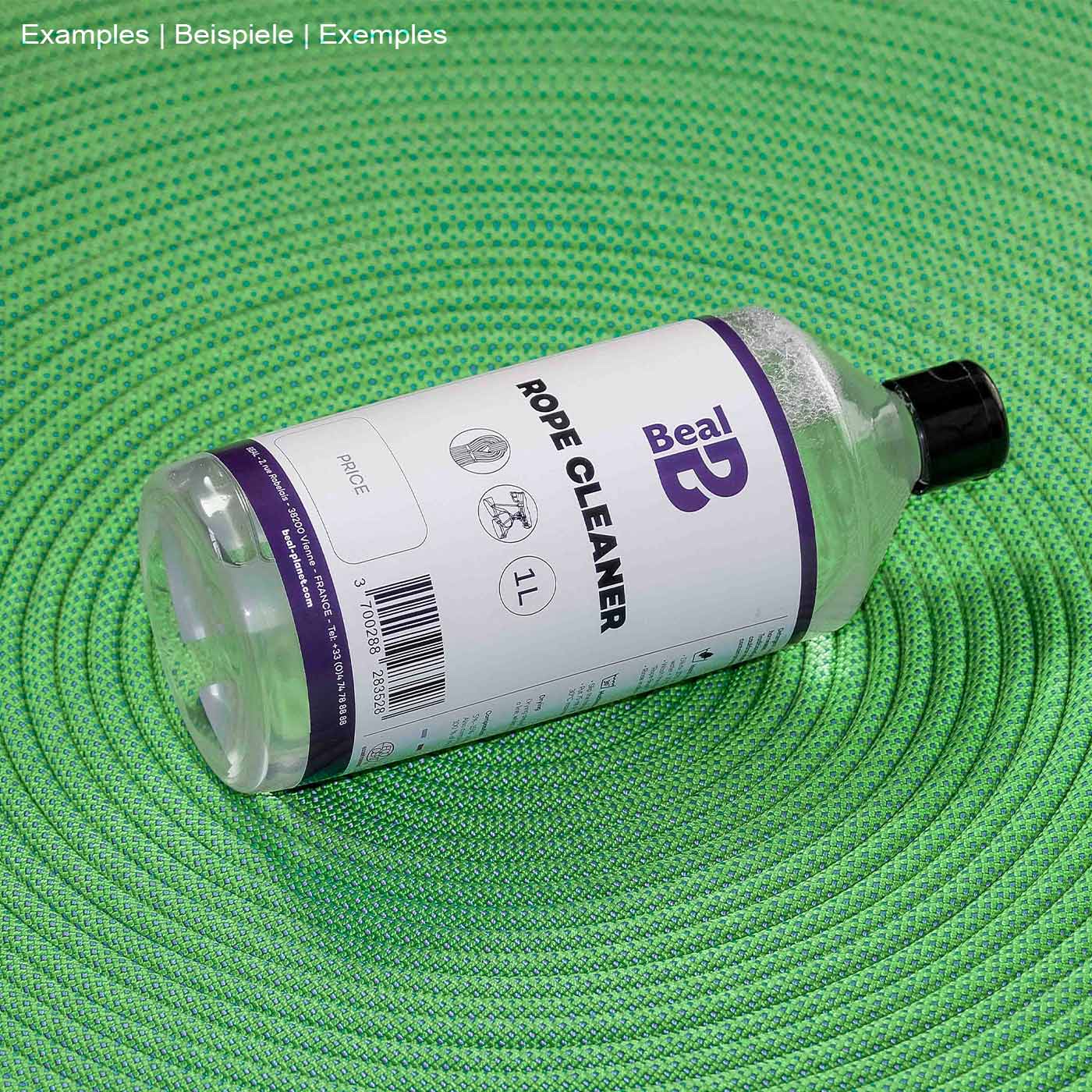 Beal Rope Cleaner Bottle Couché sur Corde Verte
