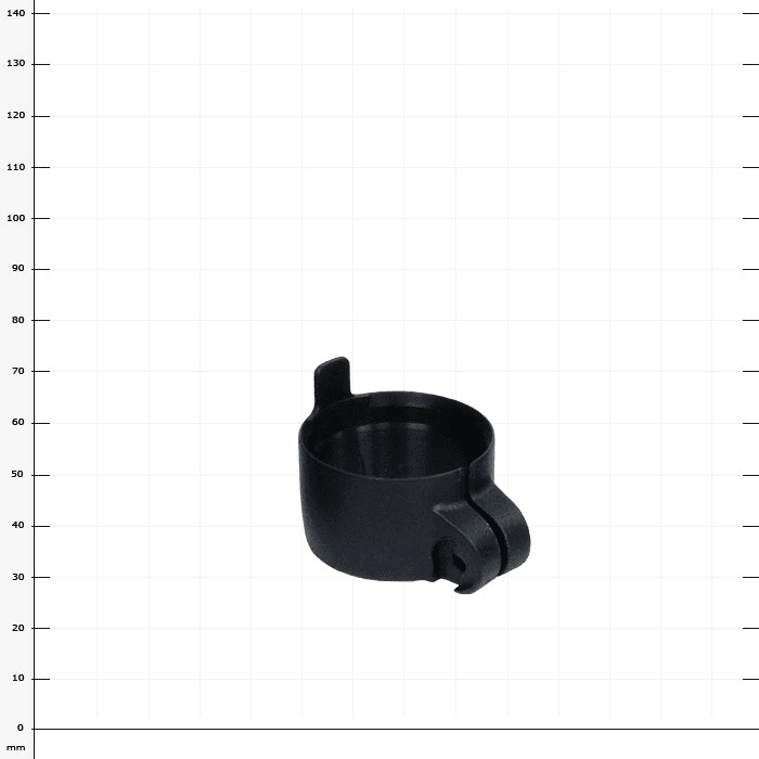 Ergo Silver Clamp L, pince ronde en plastique noir avec mécanisme de verrouillage