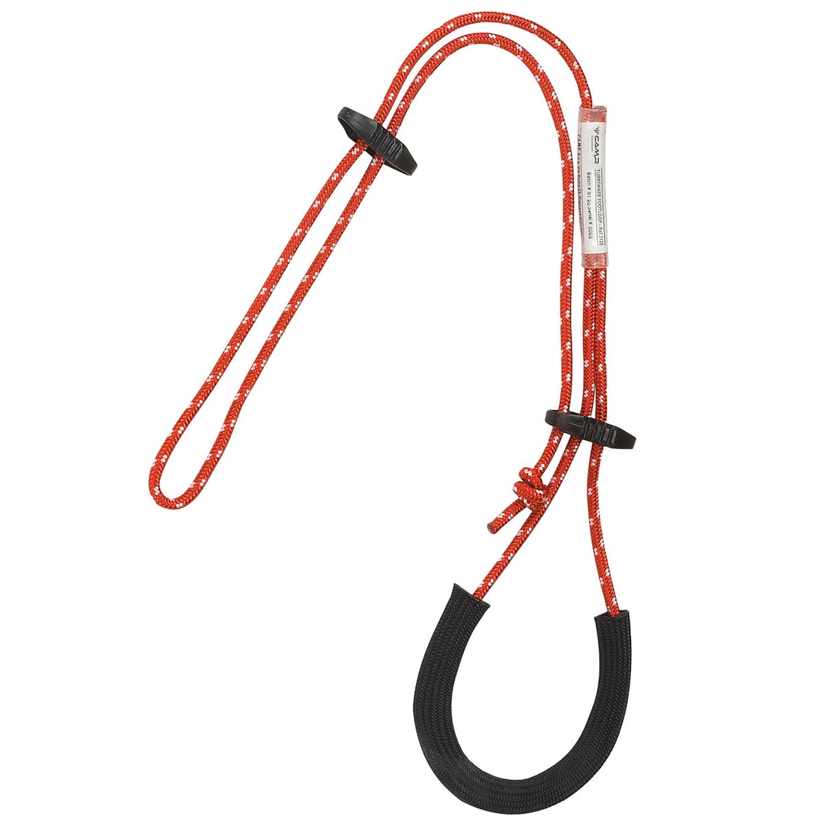 Turboknee Footloop, corde rouge avec pièces en plastique noir et zone de boucle noire rembourrée