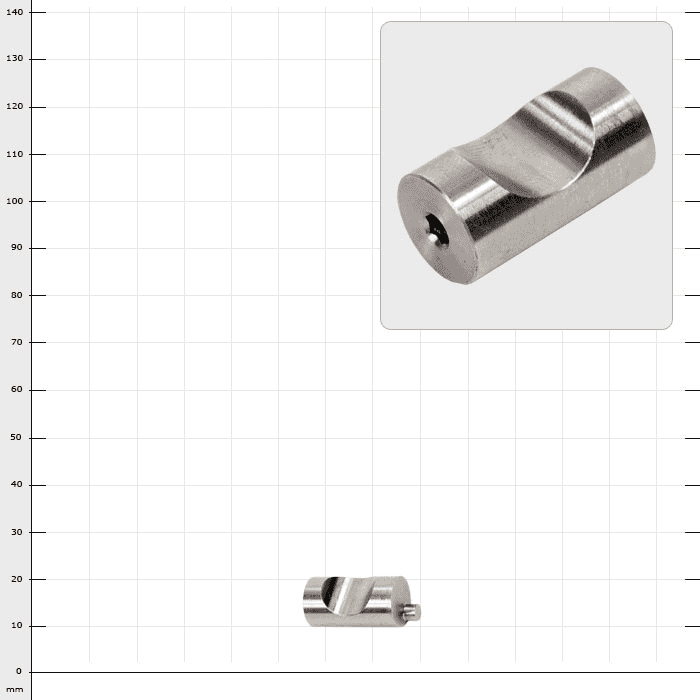 Boulon d’usure SpiderJack 3, boulon métallique cylindrique avec un évidement incurvé et une douille hexagonale à une extrémité
