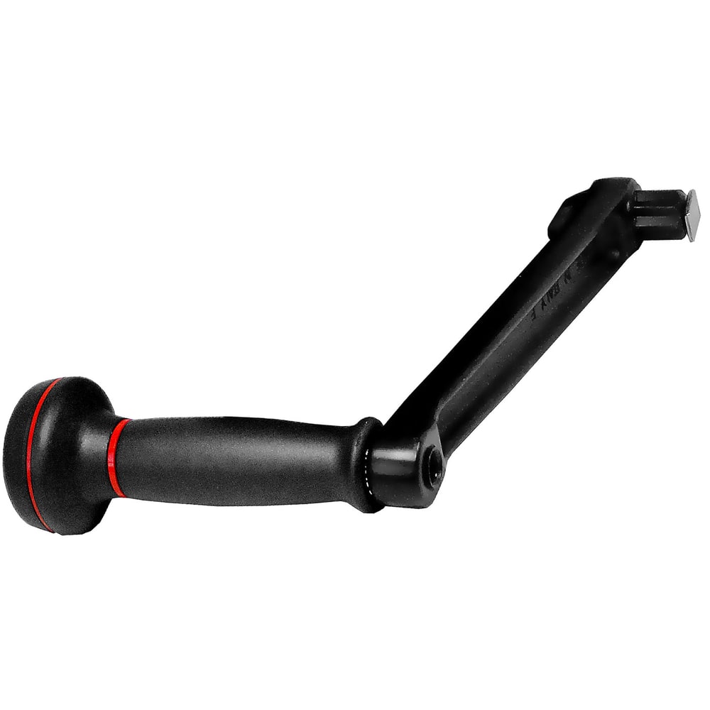 Poignée de treuil Speedgrip en noir avec anneau rouge sur la poignée et fixation rectangulaire