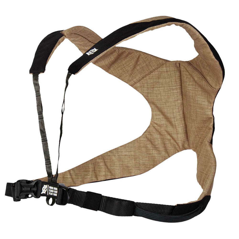 Bandoulière en tissu beige et noir Nate avec bandoulière noire réglable et boucle