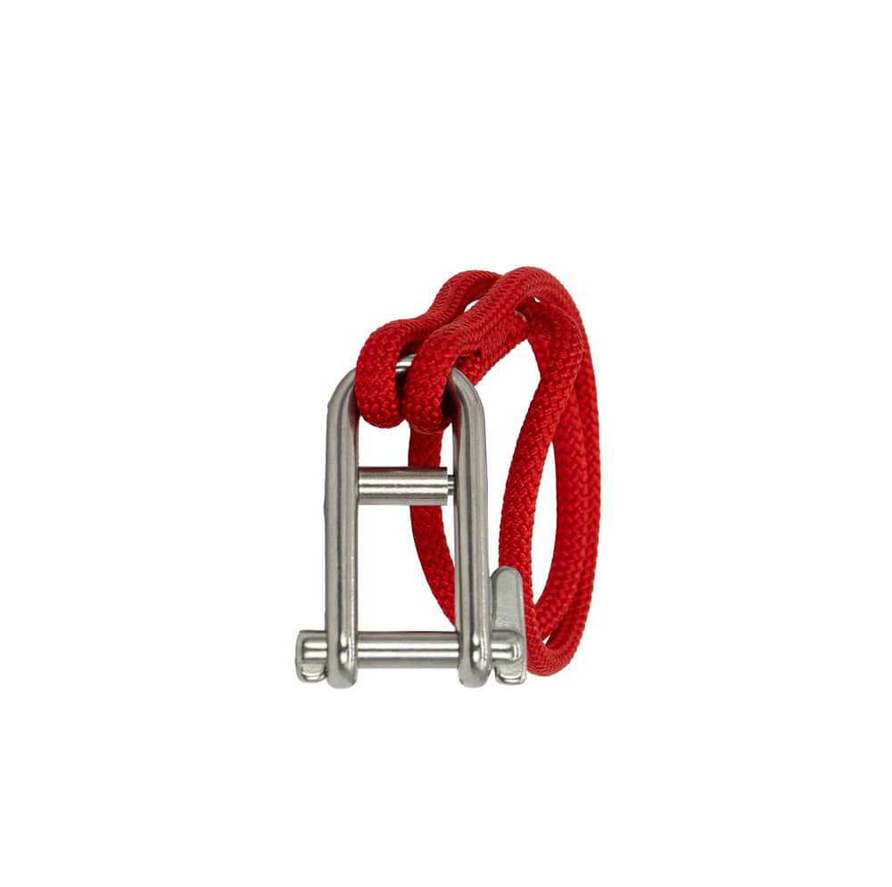 pullDOWN avec corde rouge et fermoir en métal argenté, nom du produit visible