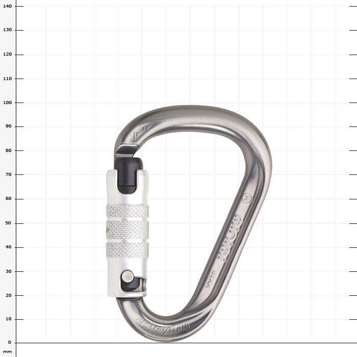 Mousqueton en métal Minimi avec capuchon à vis en argent