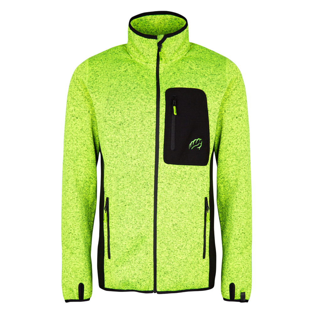 Veste polaire verte Kudu Plus avec poche poitrine noire et fermetures éclair latérales