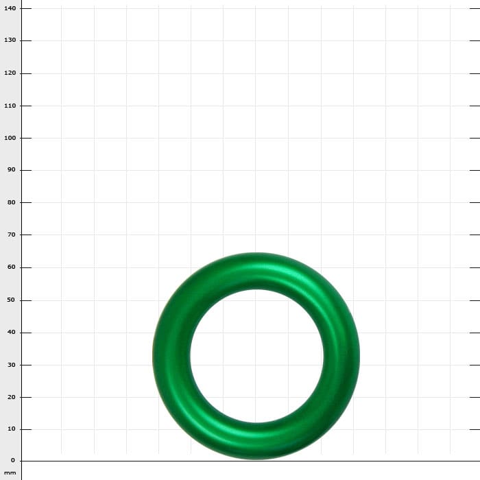 Bague Aluring 40 verte avec surface lisse sur fond à carreaux