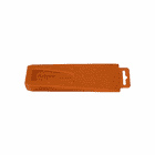 Orange ArbPro Abattage Wedge 200 couché avec une boucle de suspension sur fond blanc sans grille