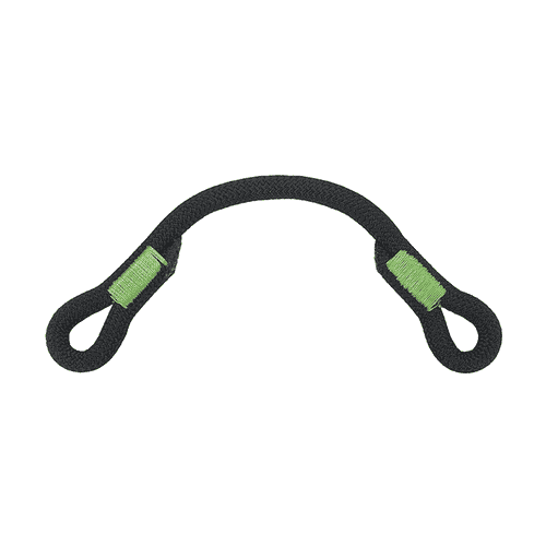 Barre d’appui Treewor, une seule boucle noire avec des coutures vertes, légèrement plus grande que la précédente