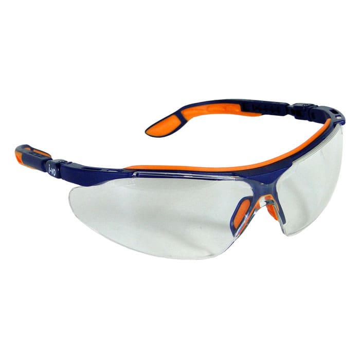 Lunettes de sécurité Uvex i-vo avec verres transparents et monture bleu-orange