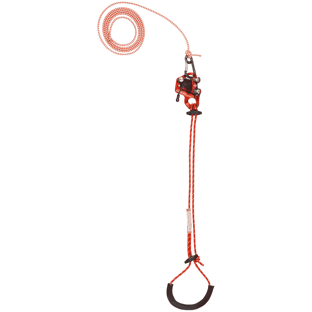 Système Turboknee, corde rouge avec dispositif en métal rouge et poignée noire