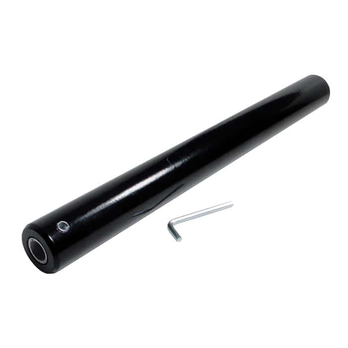 Poids de la barre de couleur noire de forme cylindrique et une petite clé Allen à côté