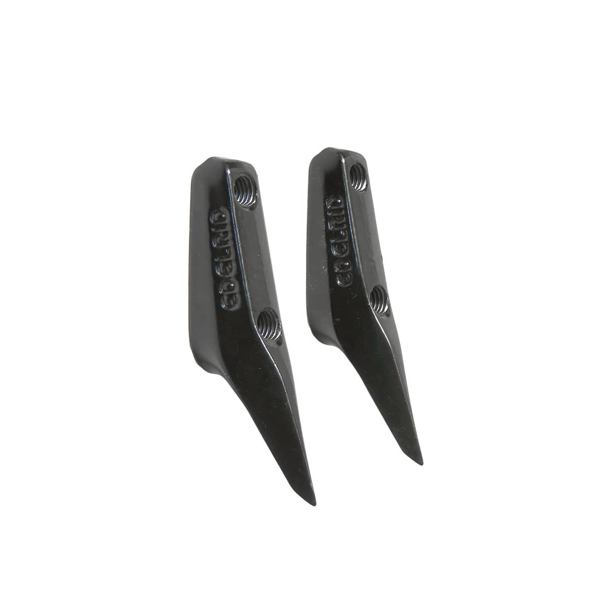 Deux pointes Talon S noires avec deux trous de vis, sans fabricant visible